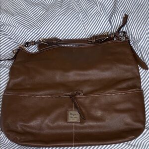 Dooney & Bourke large Dillen brown pebble leather hobo shoulder bag w/ dust bag